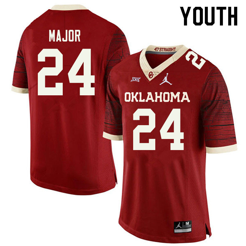 Jordan Brand Youth #24 Marcus Major Oklahoma Sooners College Football Jerseys Sale-Retro